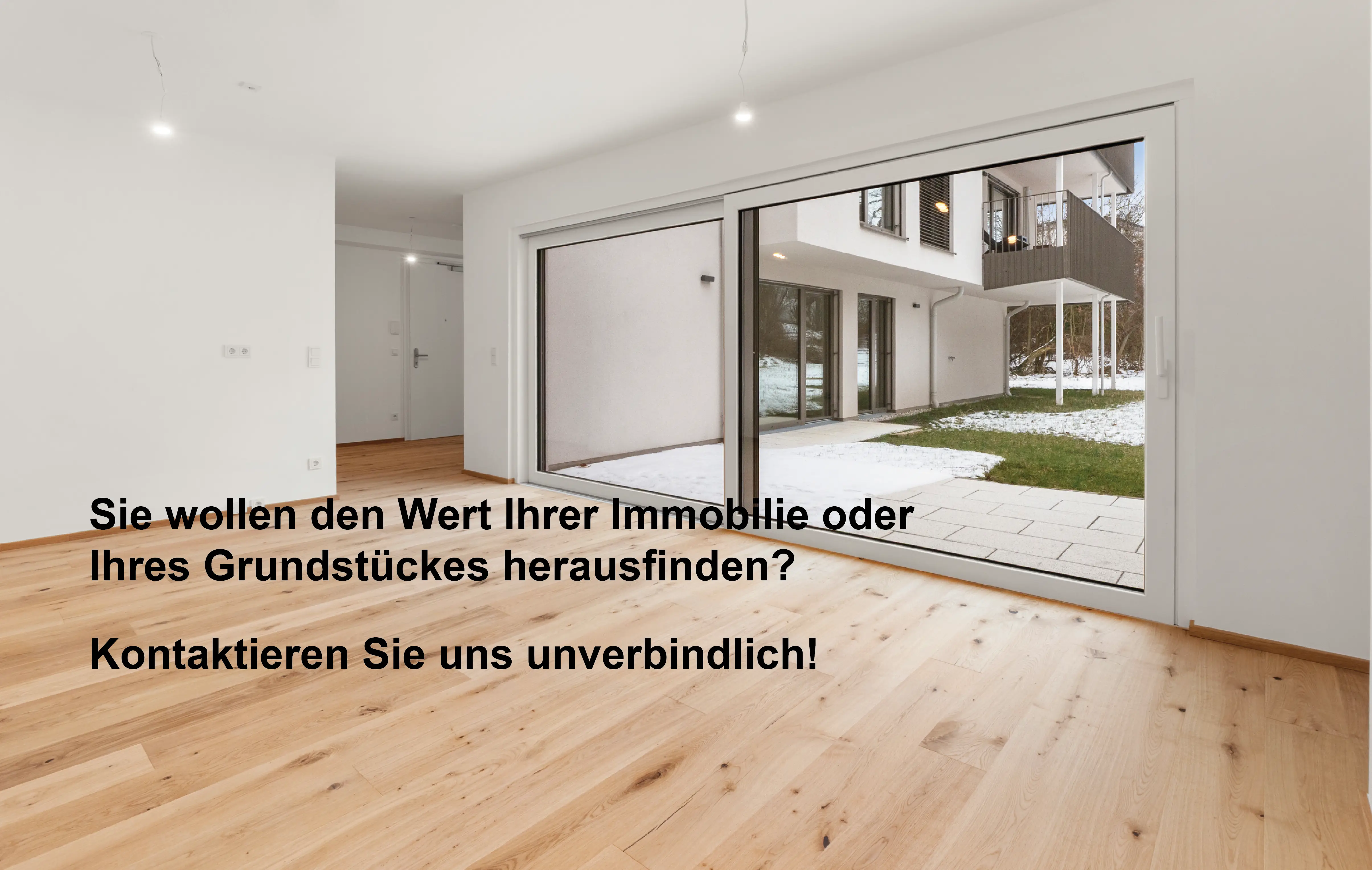 Innenraum Neubauprojekt HS51, Fensterfläche mit Gartenblick